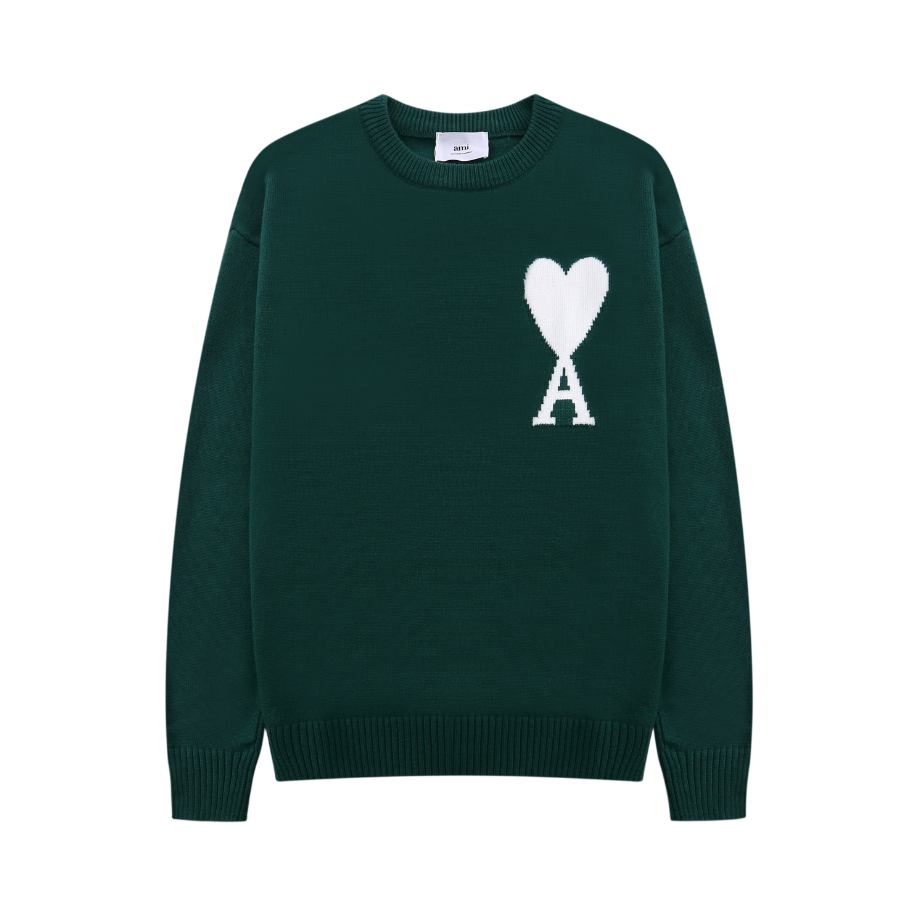 Ami de Coeur Dark Green Crewneck Jumper